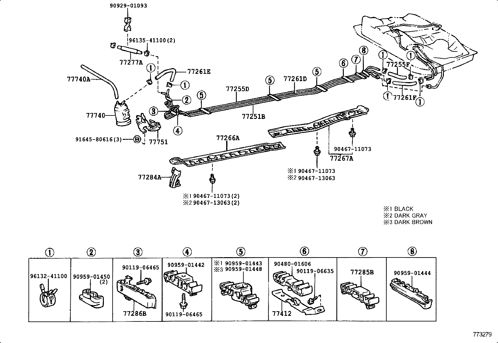 77018-12050 TUBE SUB-ASSY, FUEL TANK EVAPORATION VENT product image