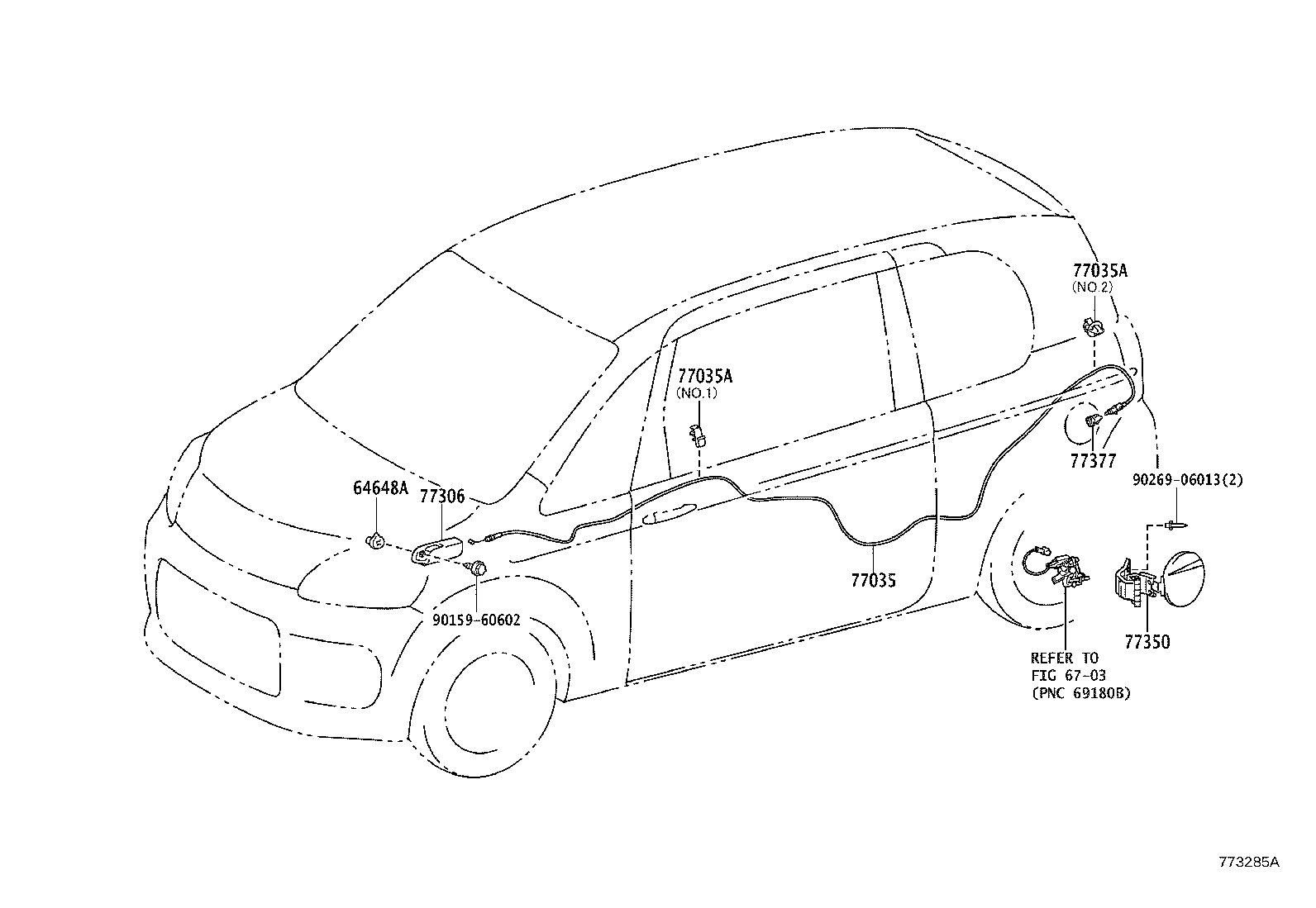 77261-12610 TUBE, FUEL TANK TO CANISTER product image