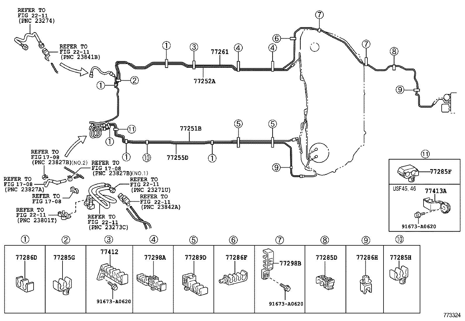 77217-50080 SUPPORT, FUEL TANK FILLER PIPE, NO.2 product image