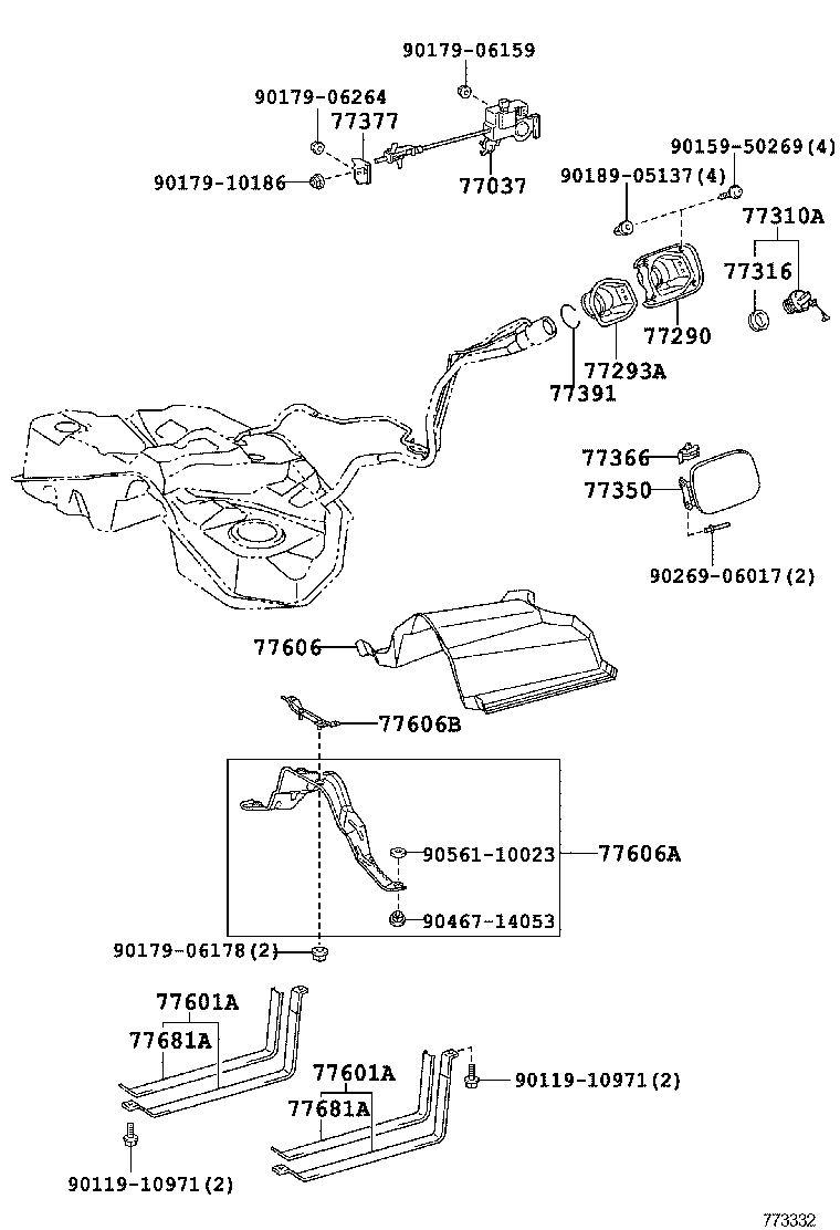 77261-50180 TUBE, FUEL TANK TO CANISTER, NO.3 product image