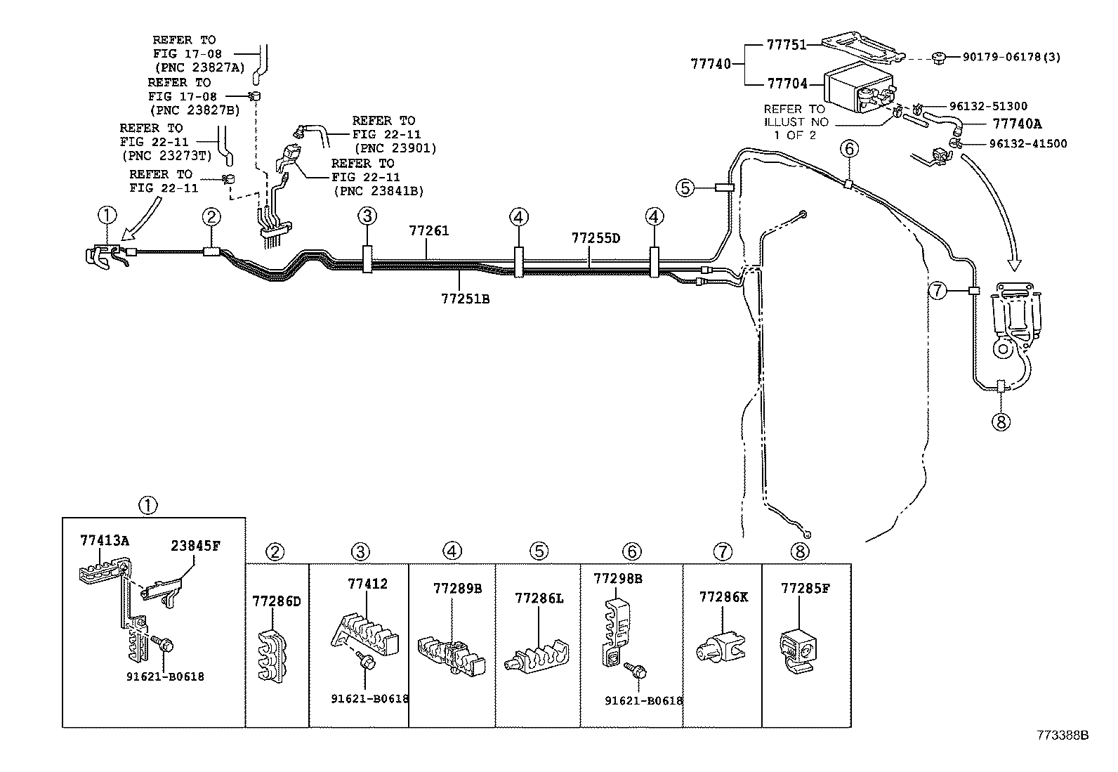 77286-30280 CLAMP, FUEL TUBE, NO.2 product image