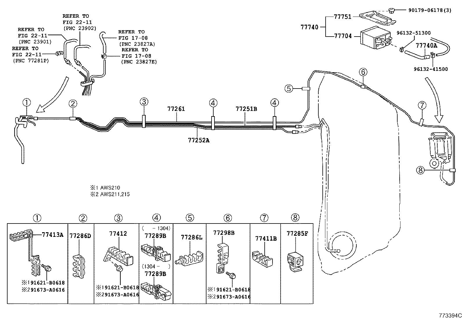 77286-30280 CLAMP, FUEL TUBE, NO.2 product image