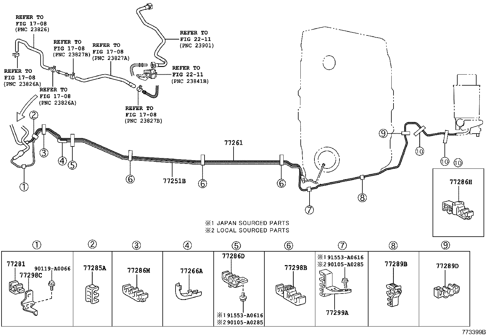 77201-0T021 PIPE SUB-ASSY, FUEL TANK FILLER product image