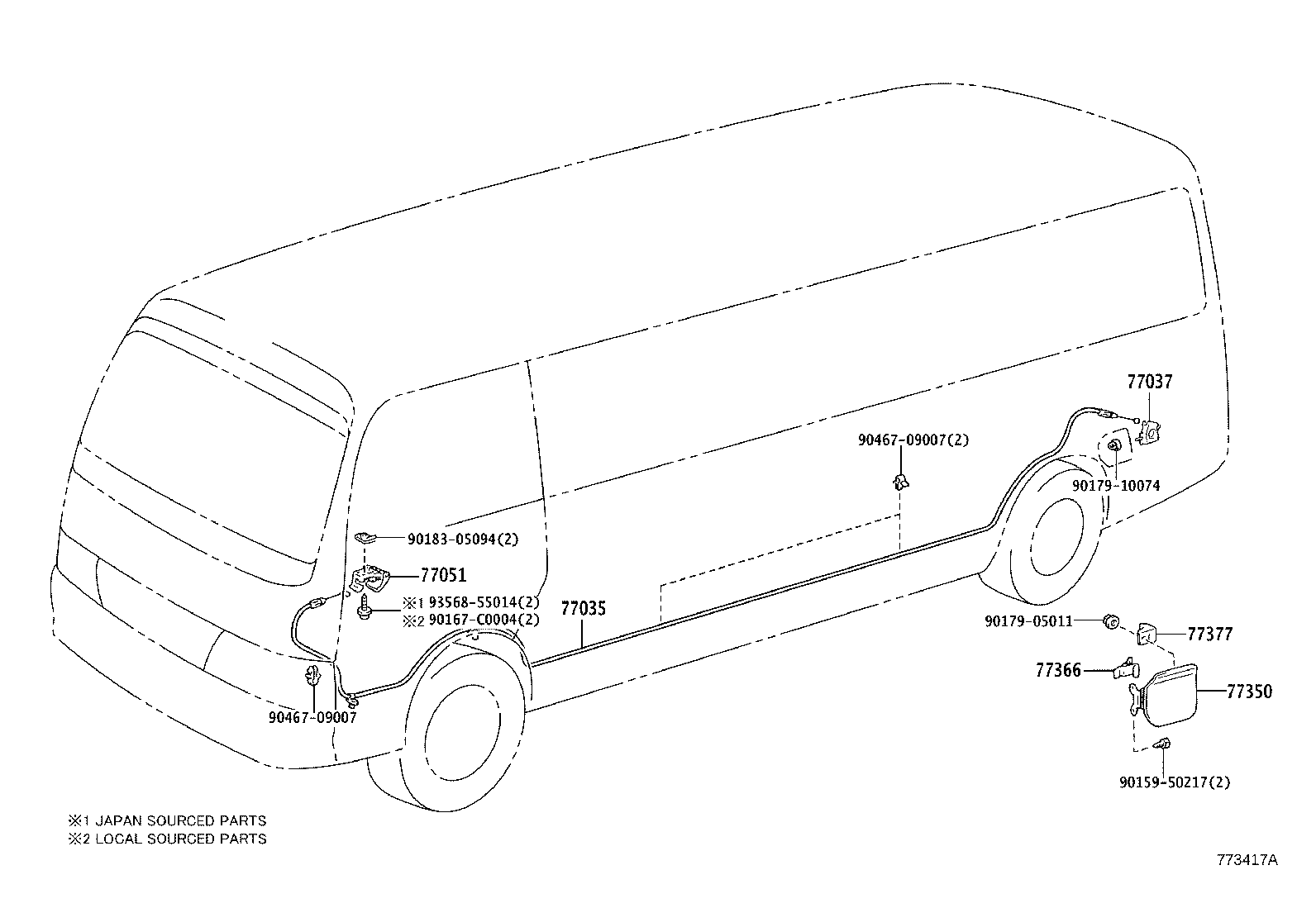 77209-0S010 TUBE SUB-ASSY, FUEL TANK MAIN product image