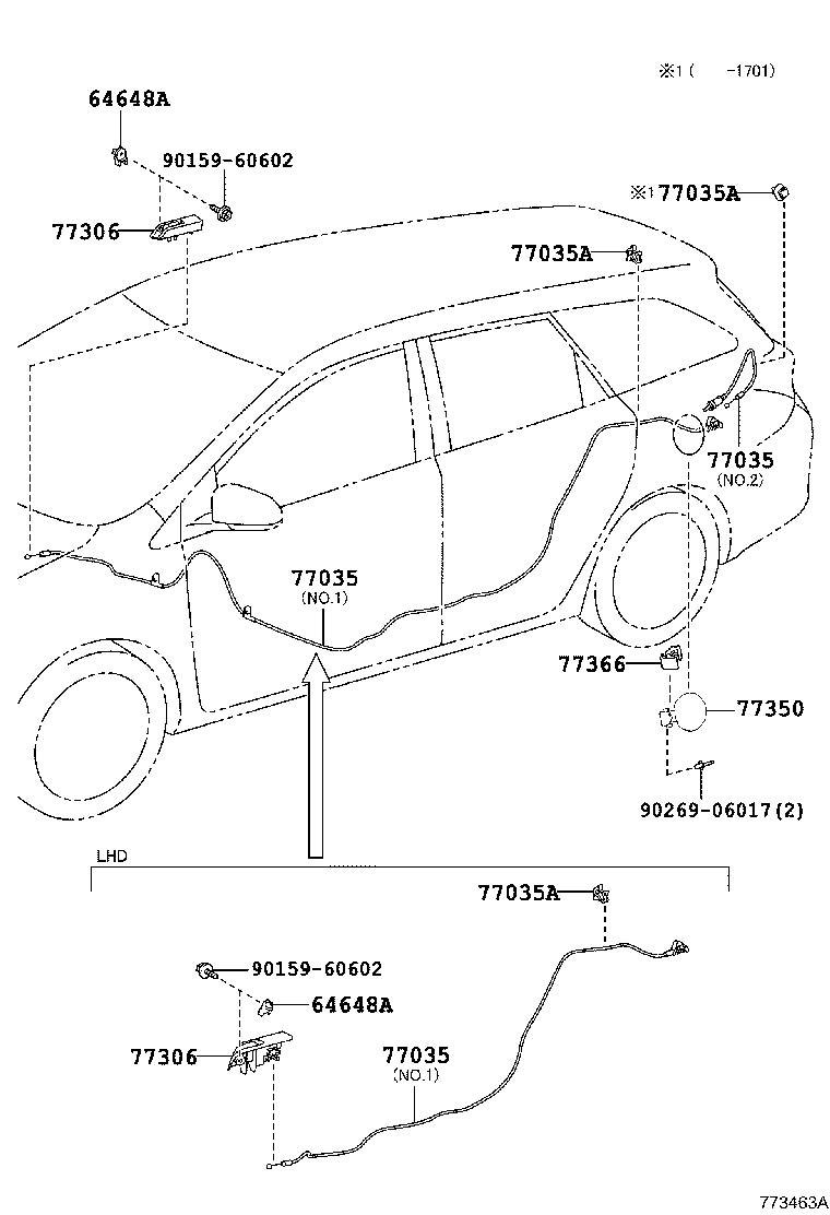 77010-02060 TUBE SUB-ASSY, FUEL TANK VENT product image