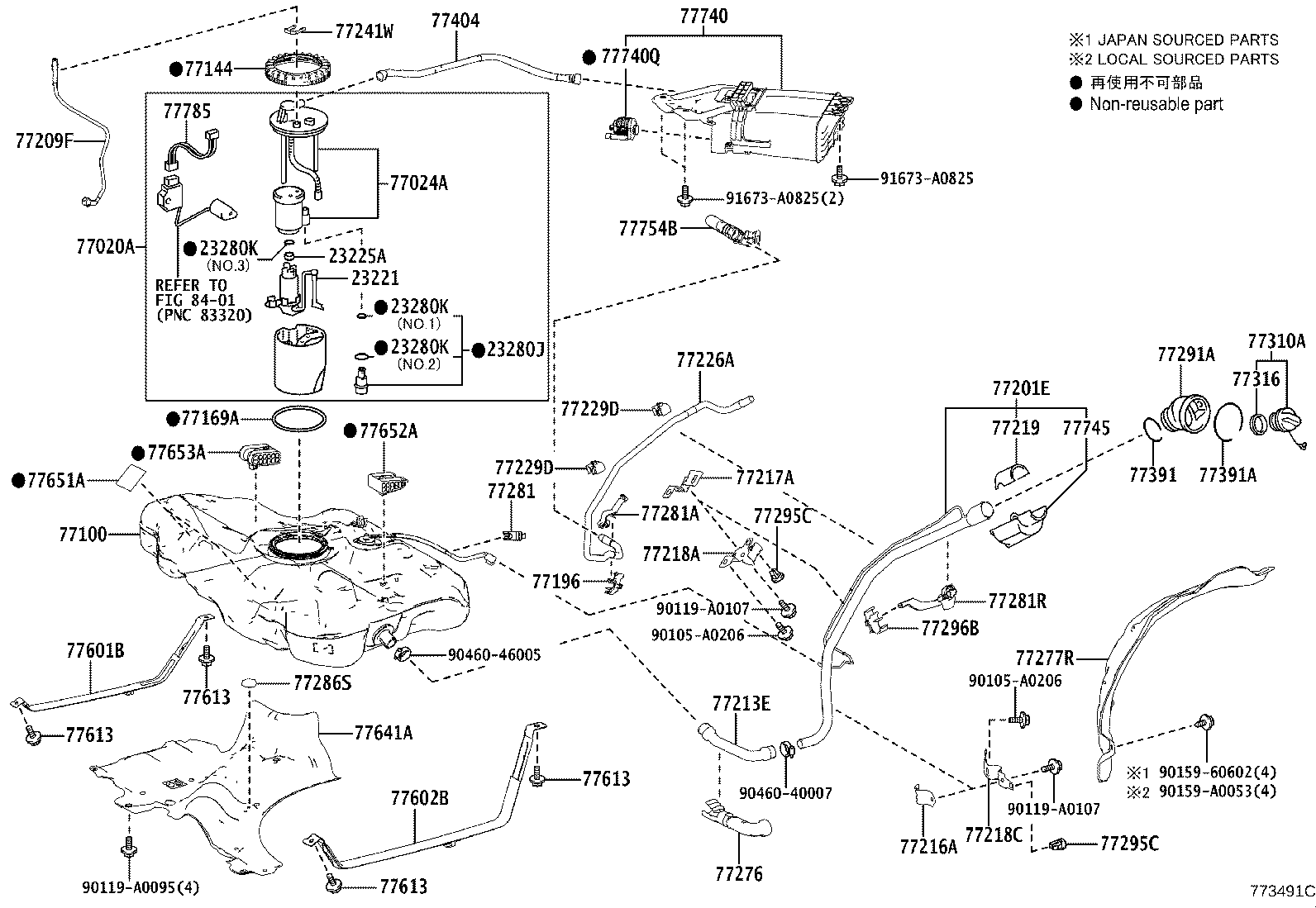 Toyota 77001-02800 TANK ASSY, FUEL