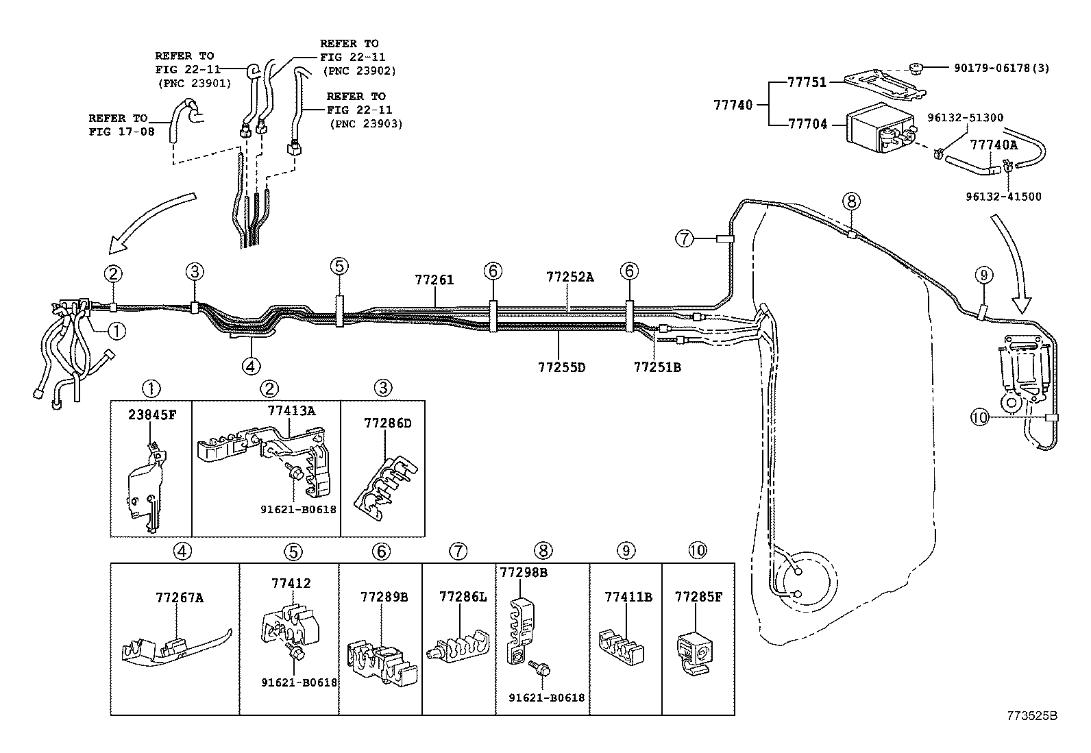 77286-30280 CLAMP, FUEL TUBE, NO.2 product image