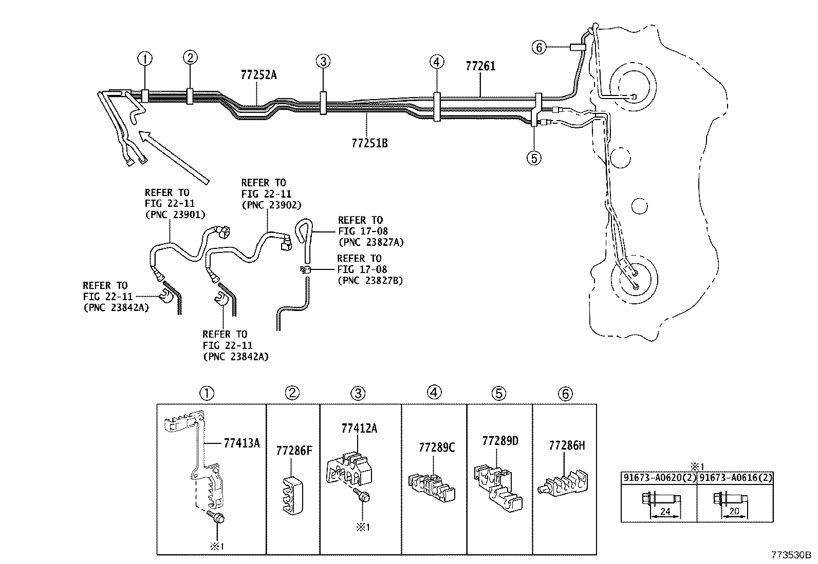 77285-50090 CLAMP, FUEL TUBE, NO.1 product image