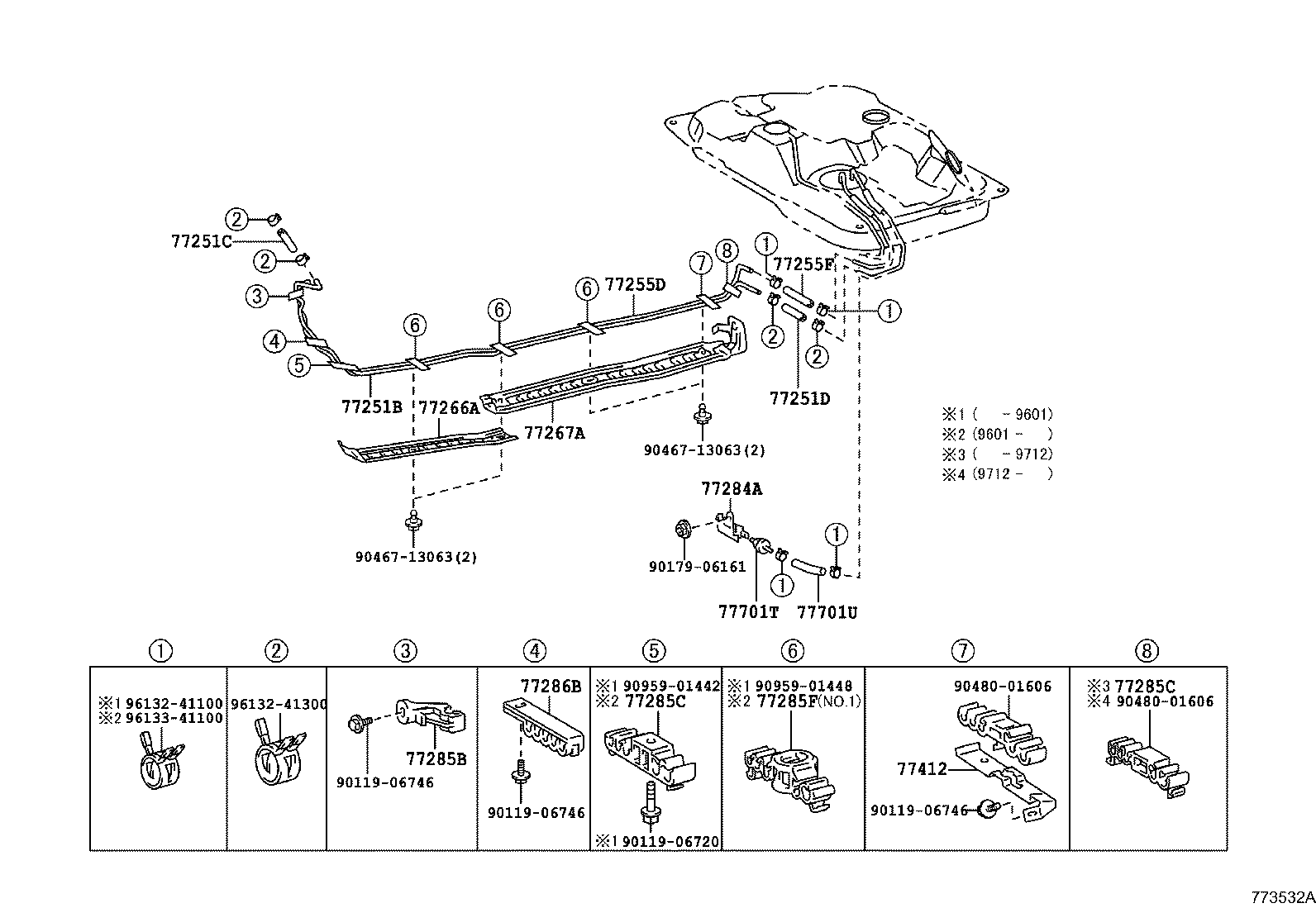77201-21070 PIPE SUB-ASSY, FUEL TANK INLET product image