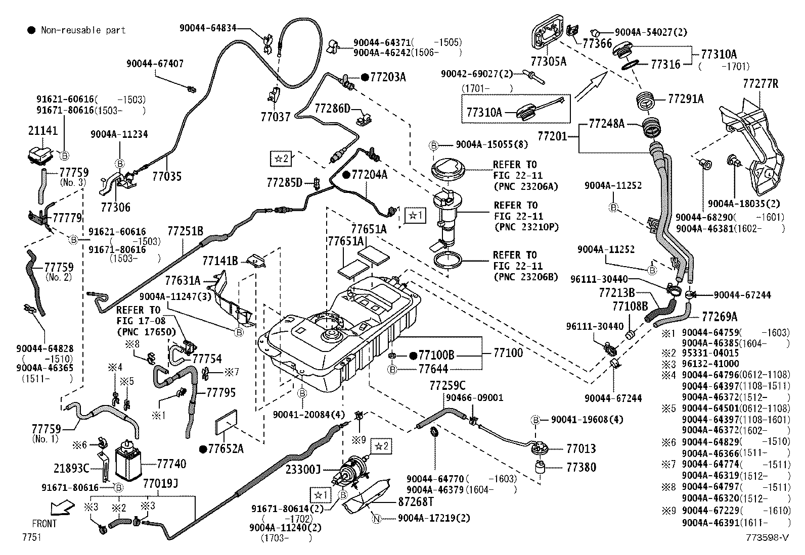 77035-BZ040 CABLE SUB-ASSY, FUEL LID LOCK CONTROL product image