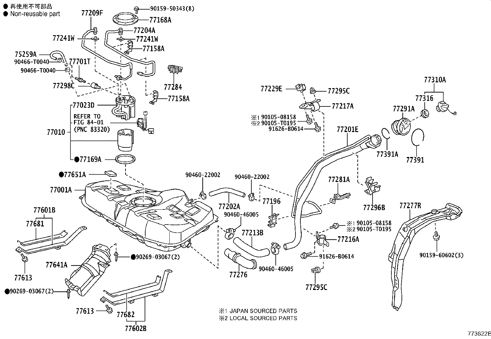 77001-02760 TANK SUB-ASSY, FUEL product image