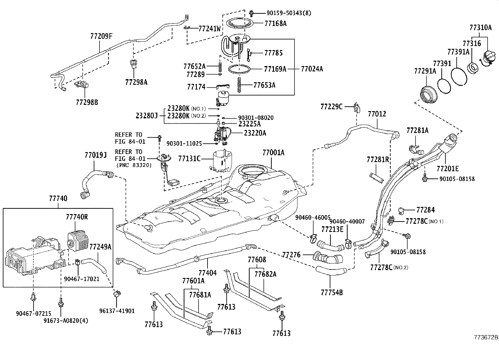Toyota 77019-42080 TUBE SUB-ASSY, FUEL TANK TO CANISTER