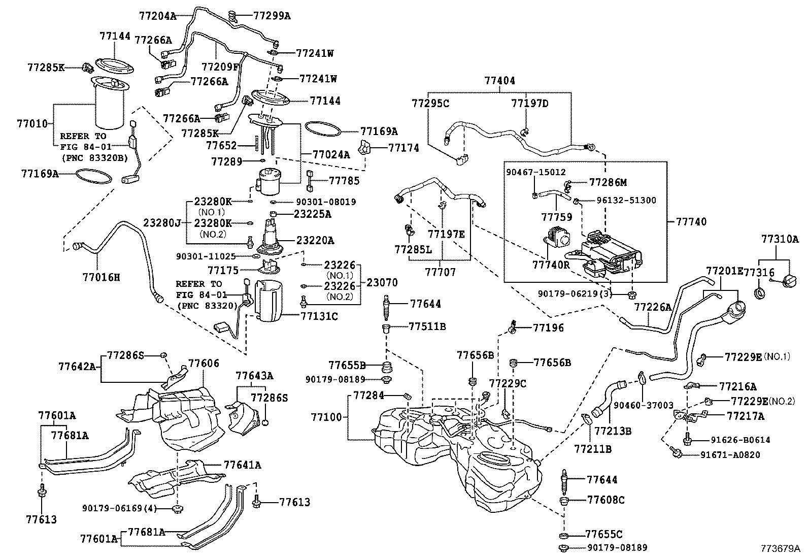 Toyota 77740-24110 CANISTER ASSY, CHARCOAL