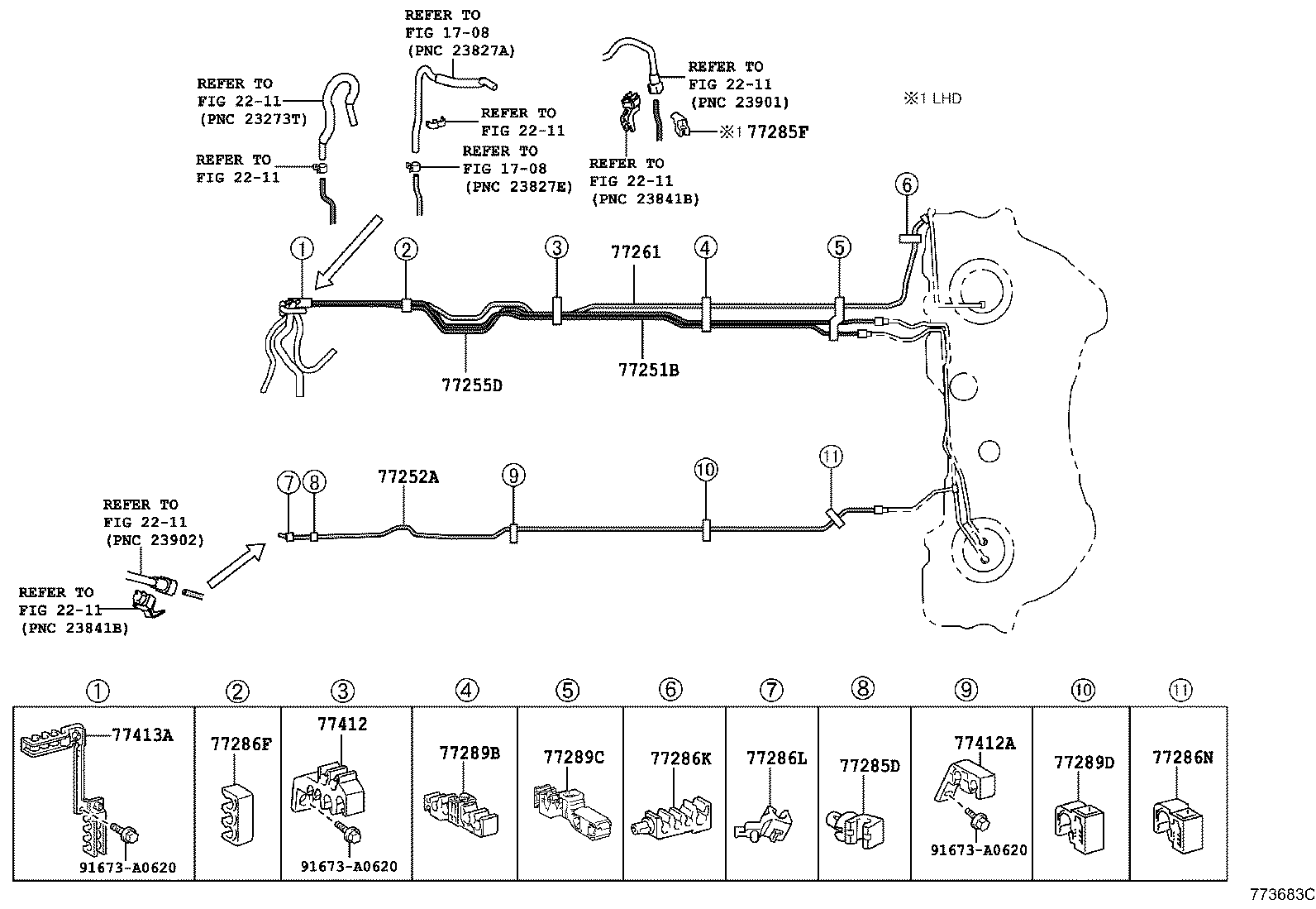 77261-24210 TUBE SUB-ASSY, FUEL EMISSION product image