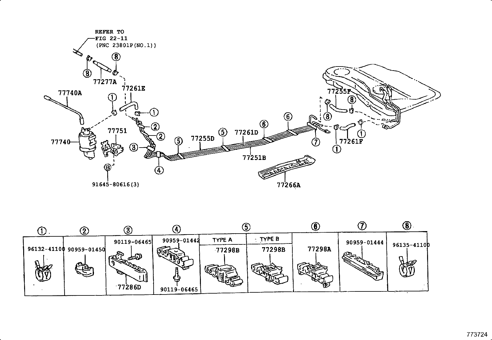 77017-12650 TUBE SUB-ASSY, FUEL AND EVAPORATION VENT product image