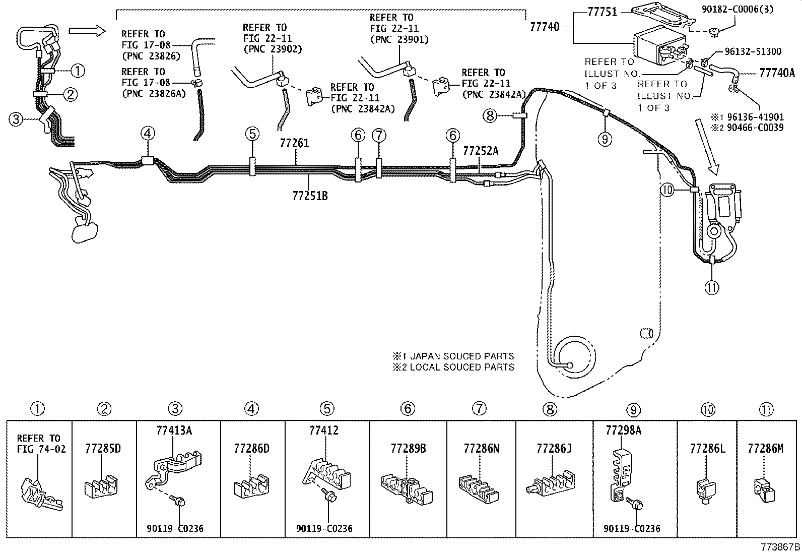 77286-0N090 CLAMP, FUEL TUBE, NO.7 product image
