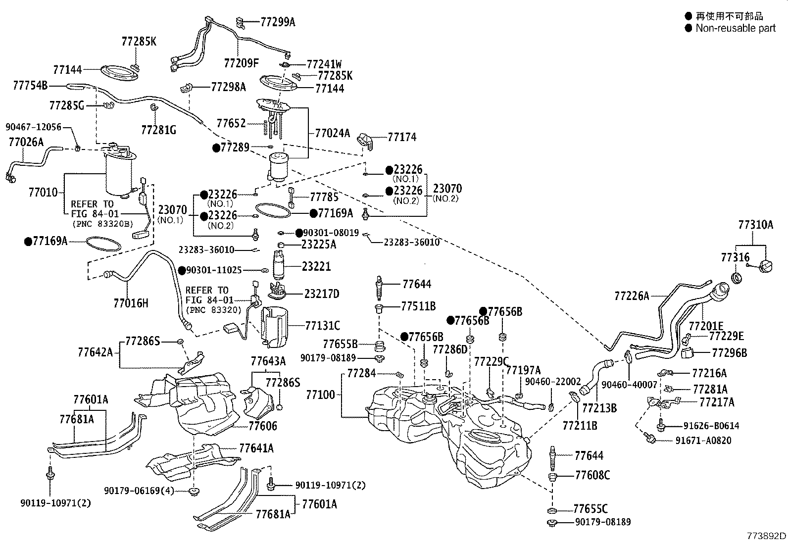 77261-53290 TUBE SUB-ASSY, FUEL EMISSION product image