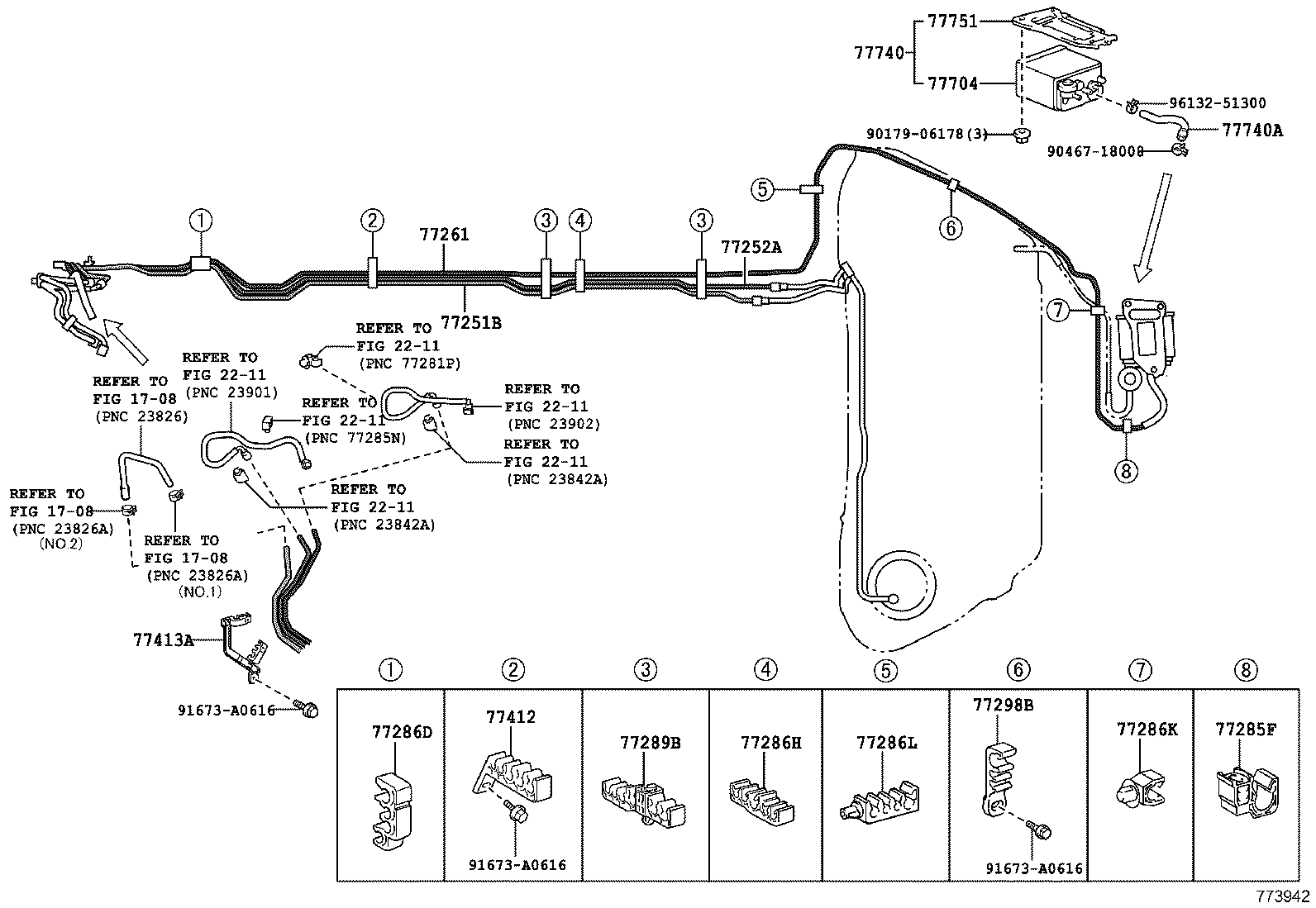 77286-30280 CLAMP, FUEL TUBE, NO.2 product image