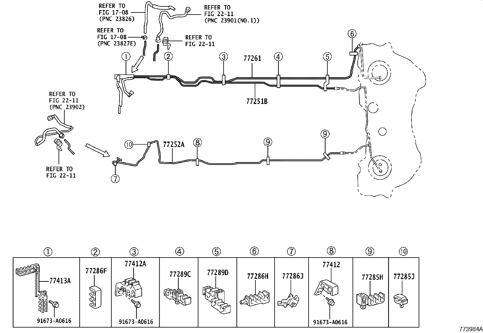 77285-50090 CLAMP, FUEL TUBE, NO.1 product image