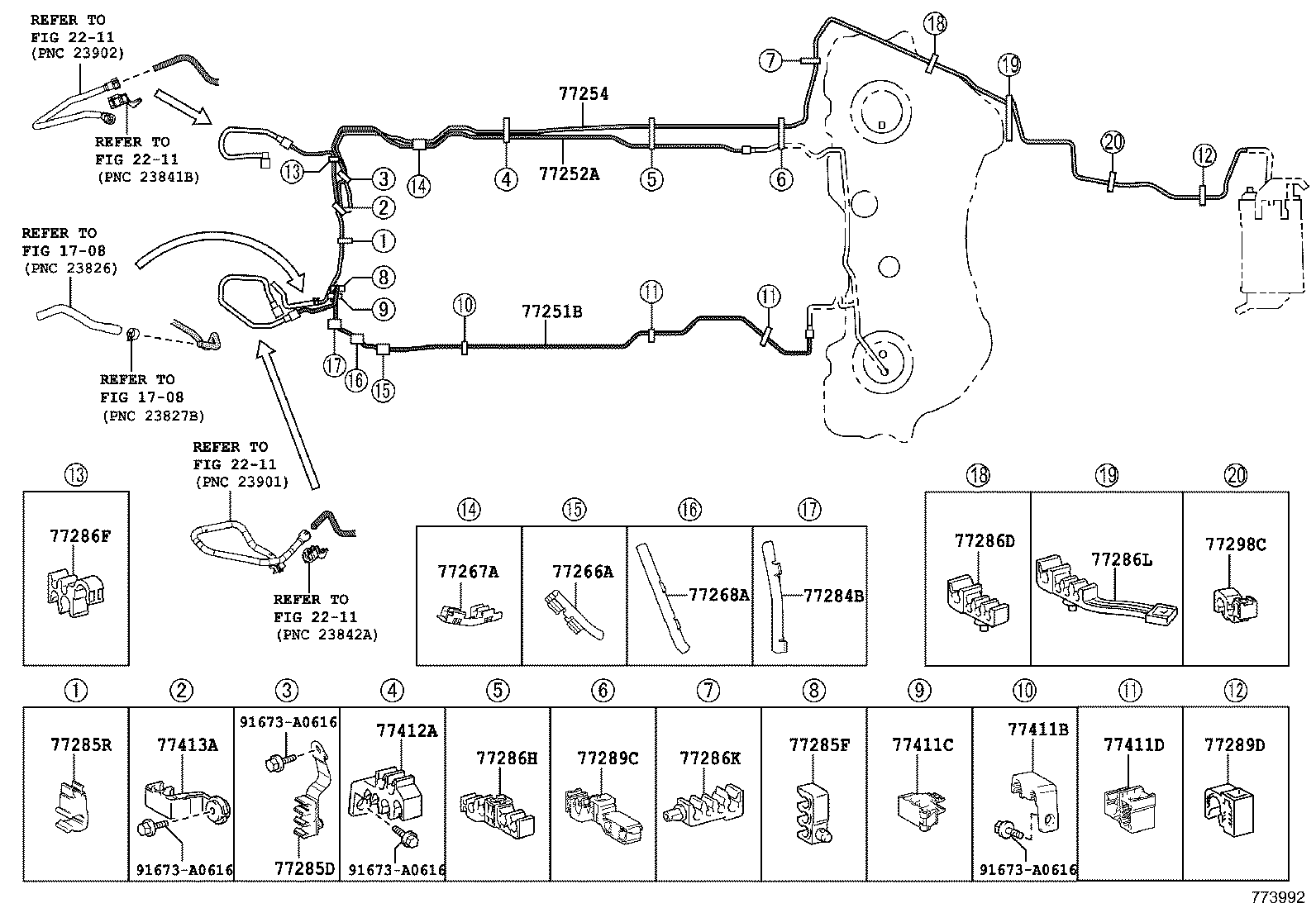 77404-30100 HOSE SUB-ASSY, FUEL TANK VENT product image