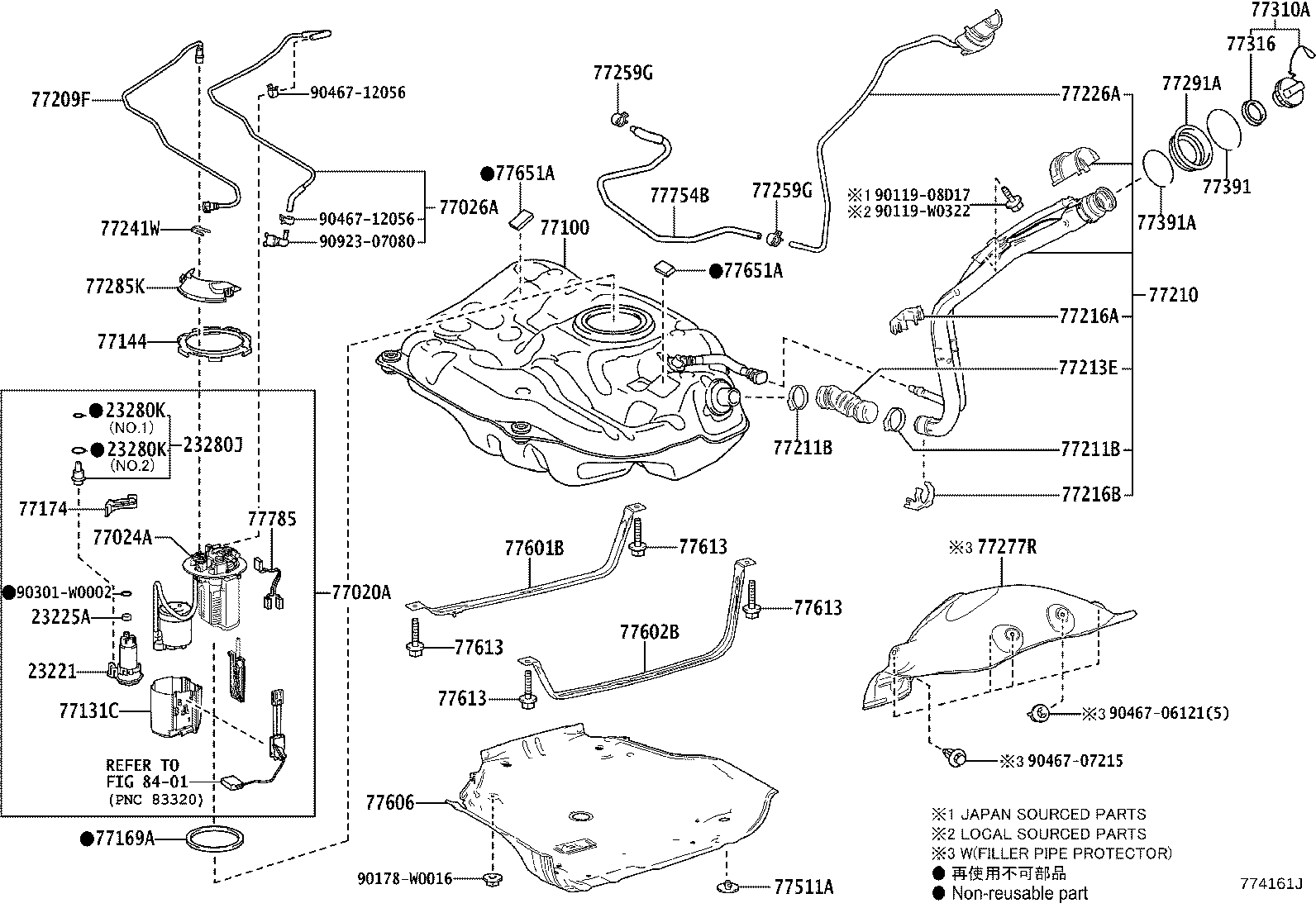Toyota 77001-F4090 TANK ASSY, FUEL