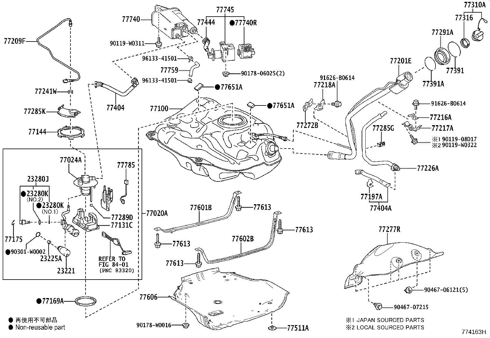 Toyota 77001-F4030 TANK ASSY, FUEL