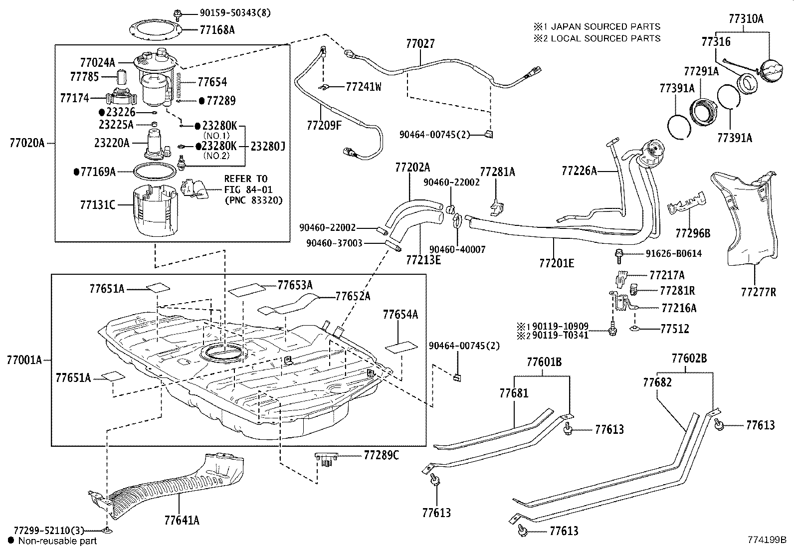 77168-02020 PLATE, FUEL TANK VENT TUBE SET product image