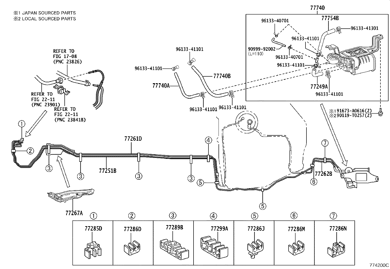 77168-02020 PLATE, FUEL TANK VENT TUBE SET product image