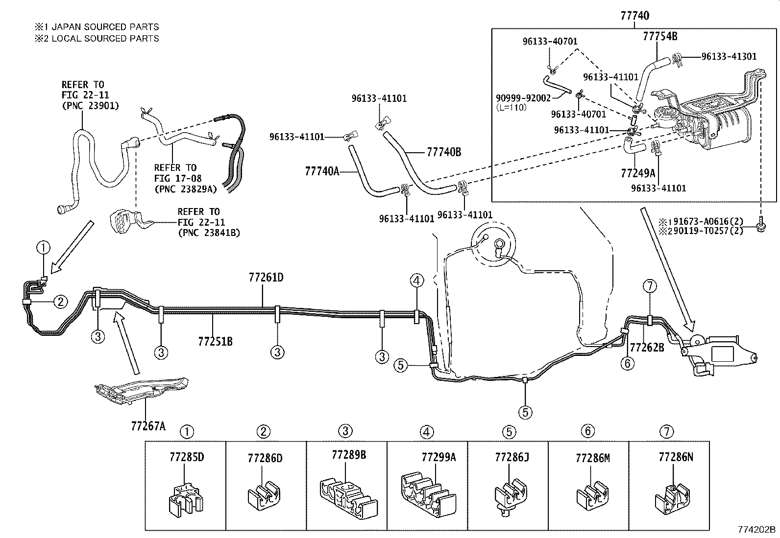 77168-02020 PLATE, FUEL TANK VENT TUBE SET product image
