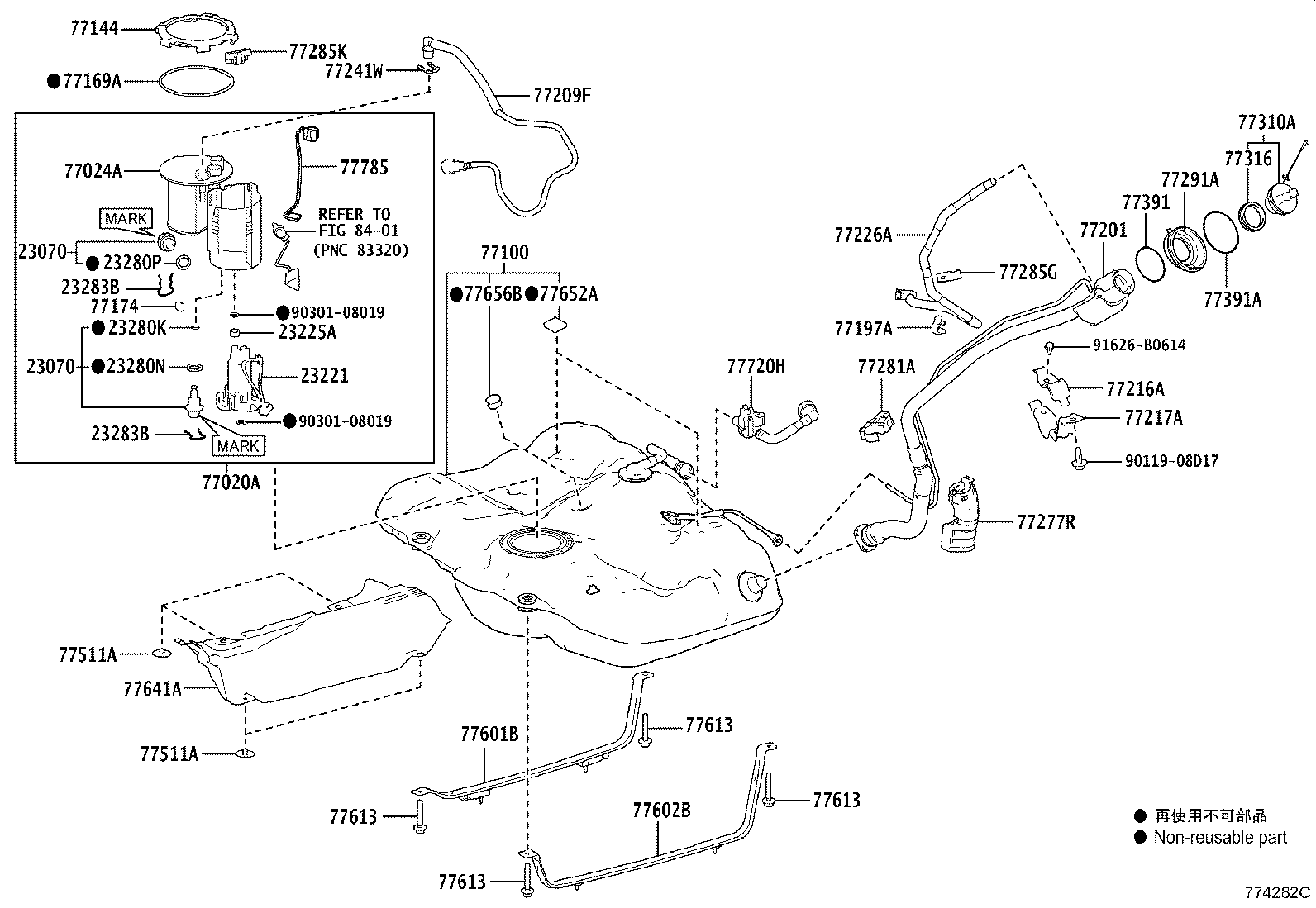 Toyota 77024-33240 PLATE SUB-ASSY, FUEL SUCTION