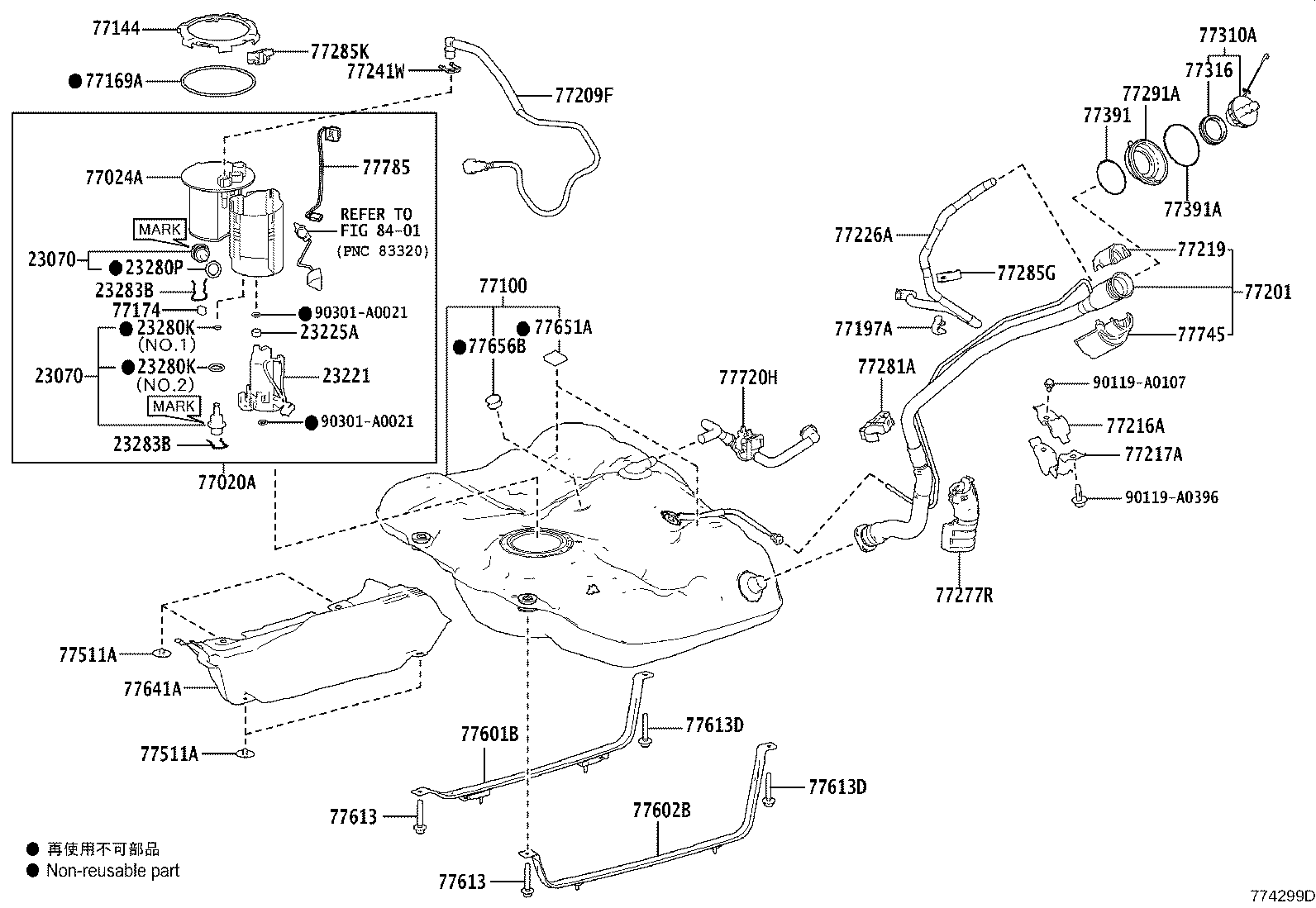 Toyota 77001-33420 TANK ASSY, FUEL