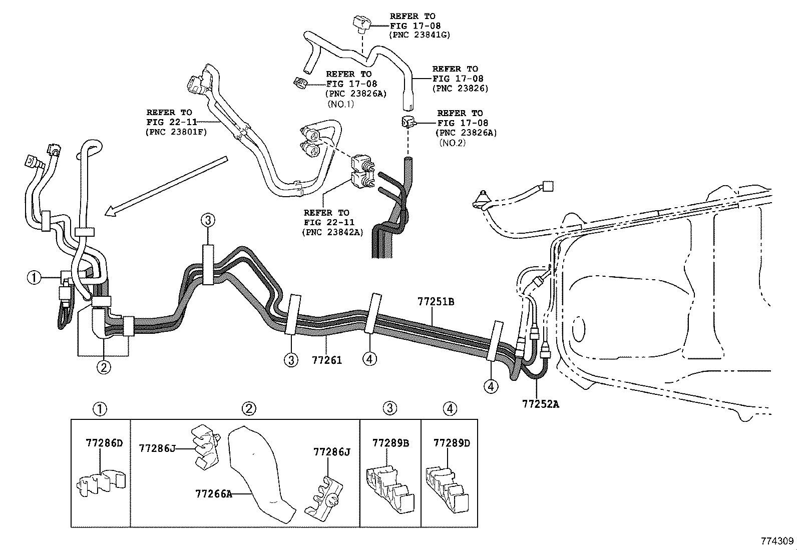 77014-48010 TUBE SUB-ASSY, FUEL TANK BREATHER, NO.3 product image