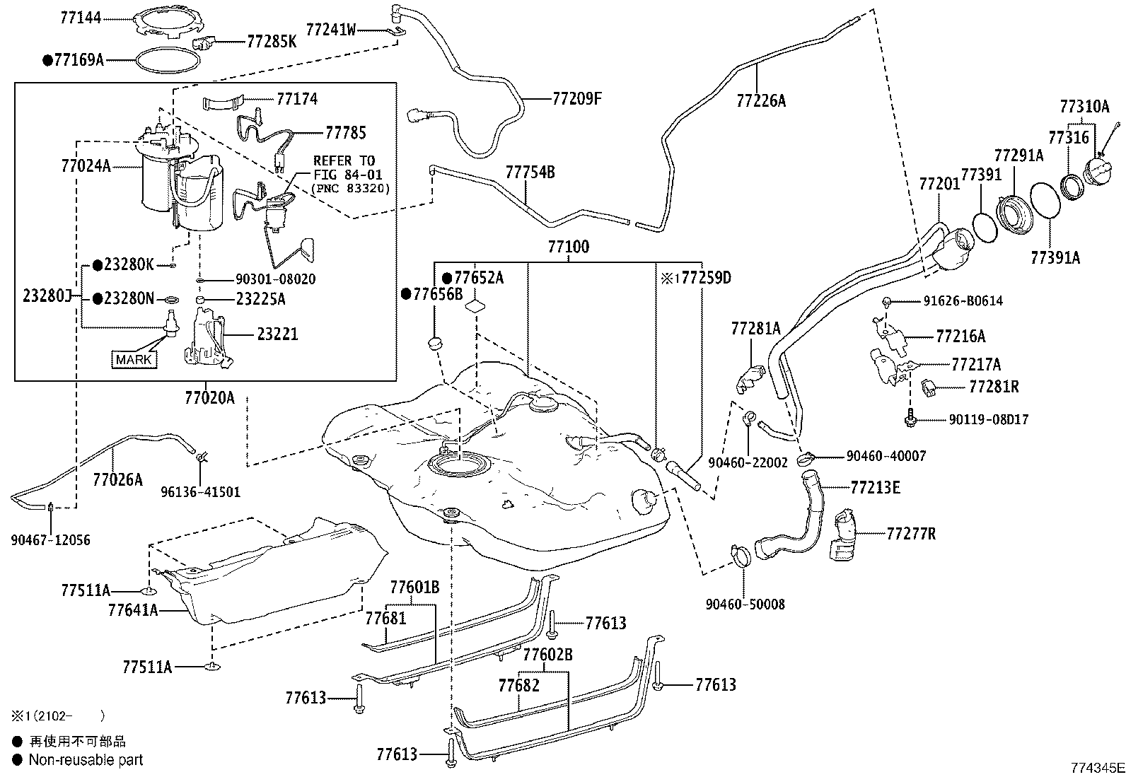 77261-33340 TUBE SUB-ASSY, FUEL EMISSION product image