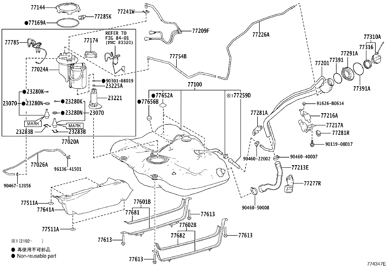 77261-33340 TUBE SUB-ASSY, FUEL EMISSION product image