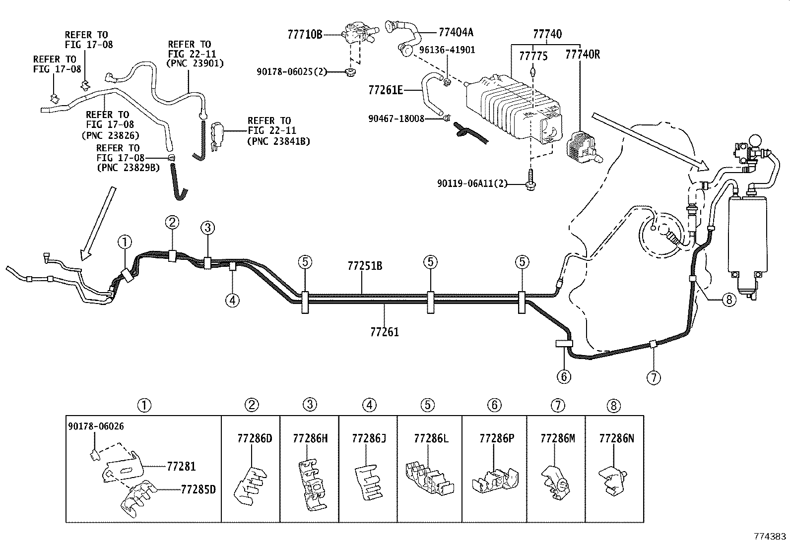 77261-33340 TUBE SUB-ASSY, FUEL EMISSION product image