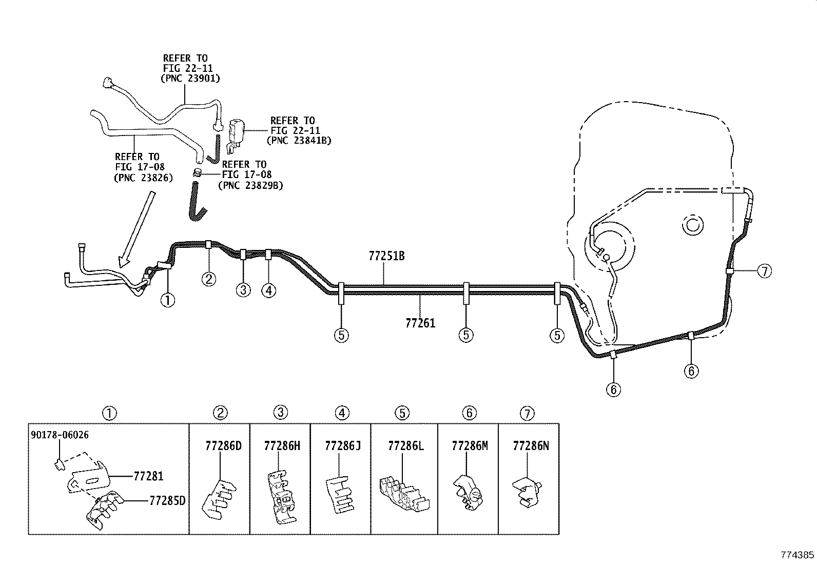 77261-33340 TUBE SUB-ASSY, FUEL EMISSION product image