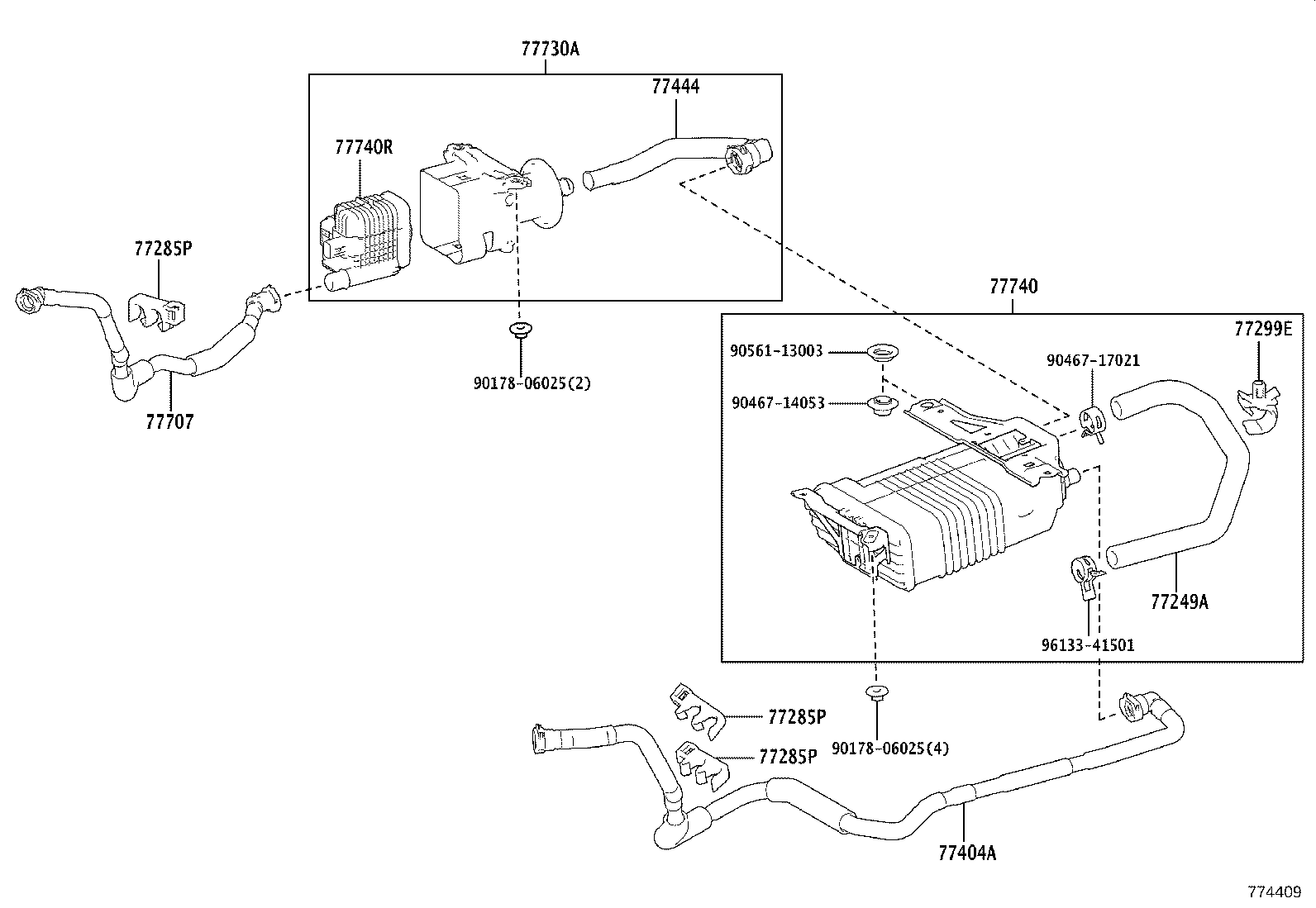 77404-11070 HOSE SUB-ASSY, FUEL TANK VENT product image