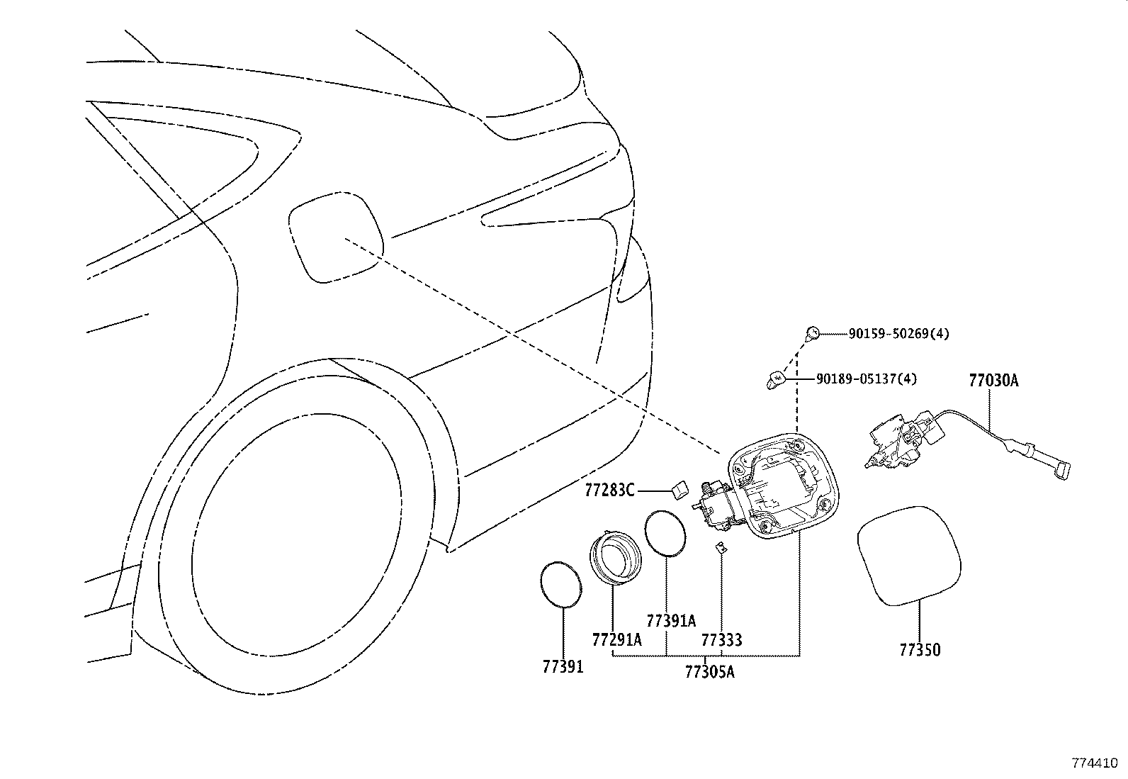 77012-11040 TUBE SUB-ASSY, FUEL TANK BREATHER, NO.1 product image