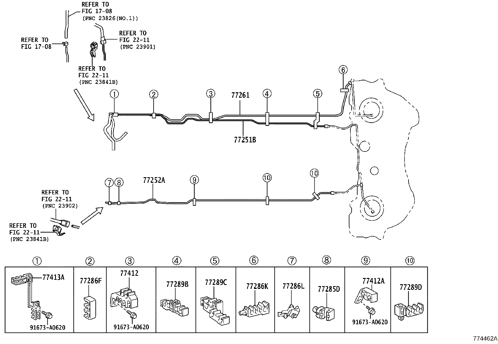 77261-53290 TUBE SUB-ASSY, FUEL EMISSION product image
