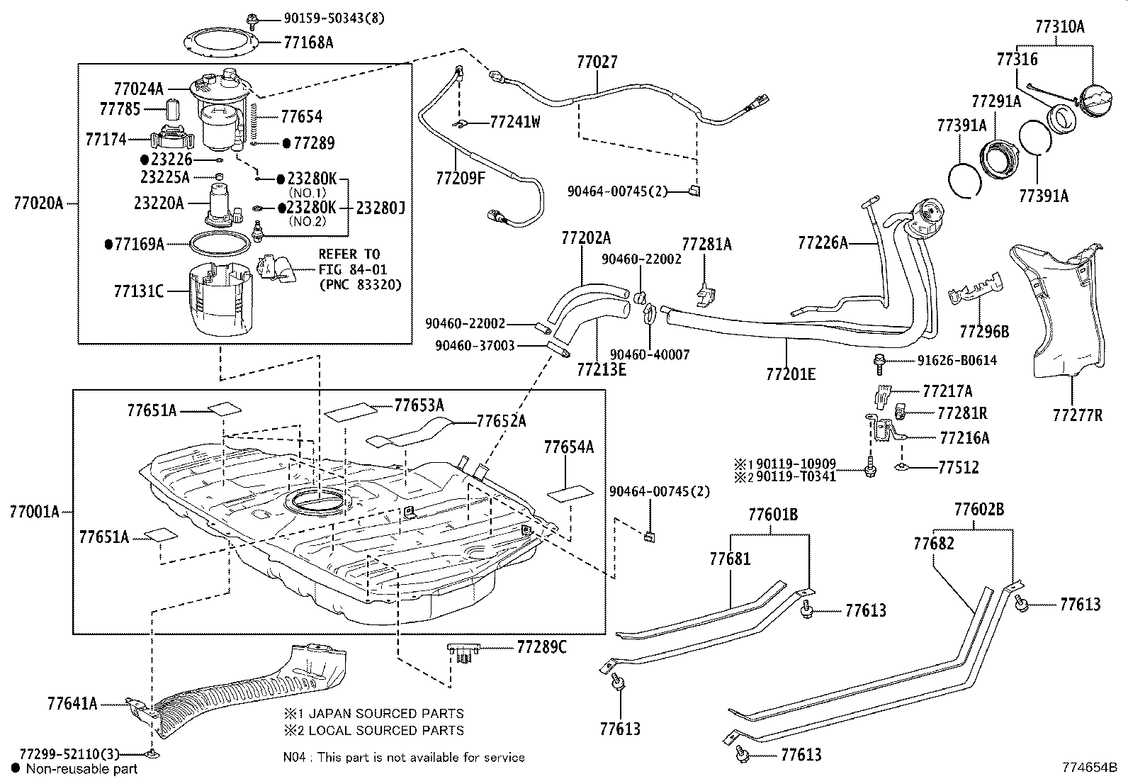 77168-02020 PLATE, FUEL TANK VENT TUBE SET product image
