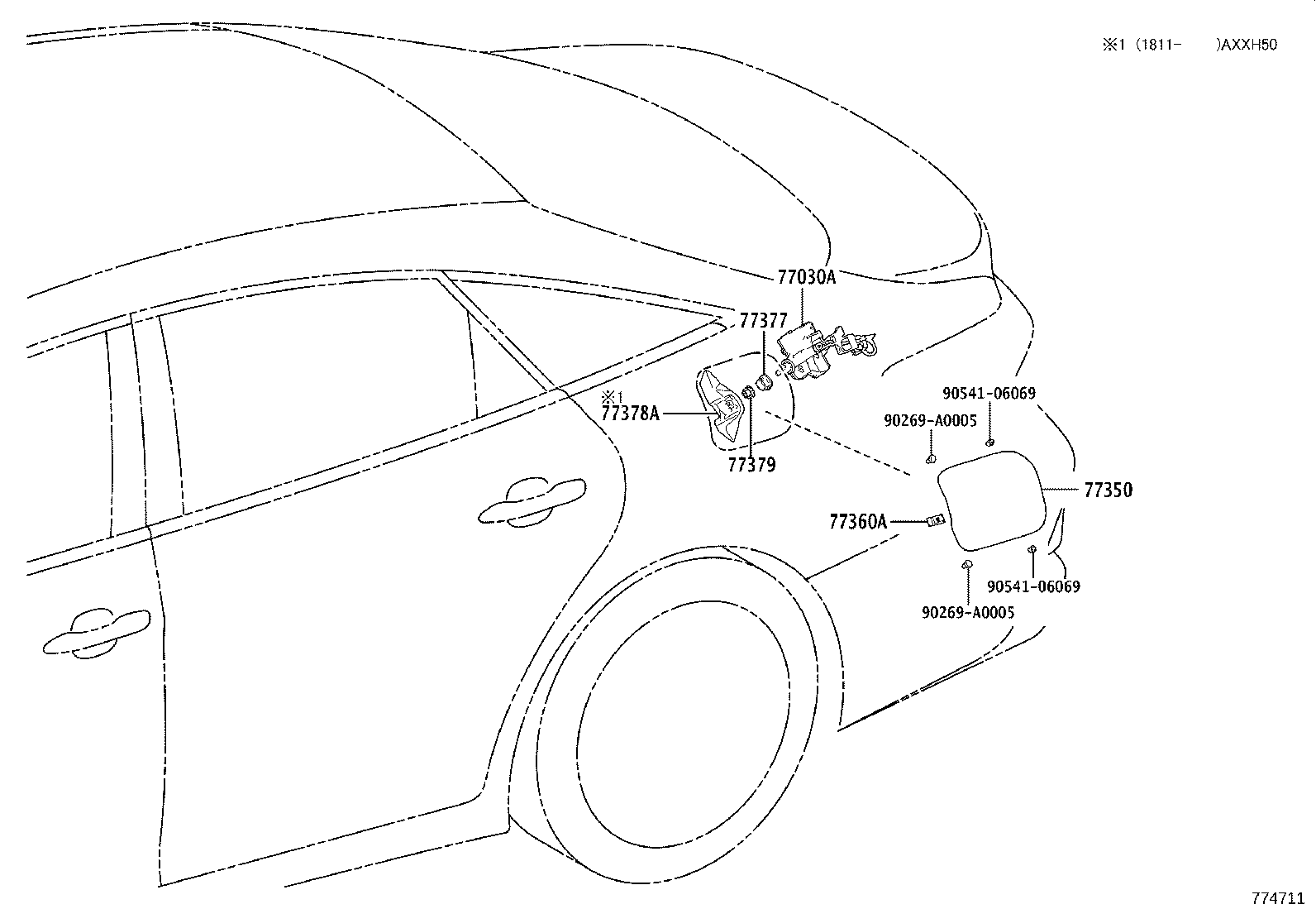 77291-07050 SHIELD, FUEL TANK FILLER PIPE product image