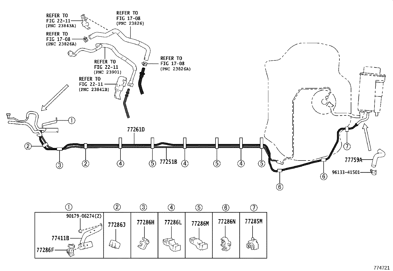 77404-12290 HOSE SUB-ASSY, FUEL TANK VENT product image