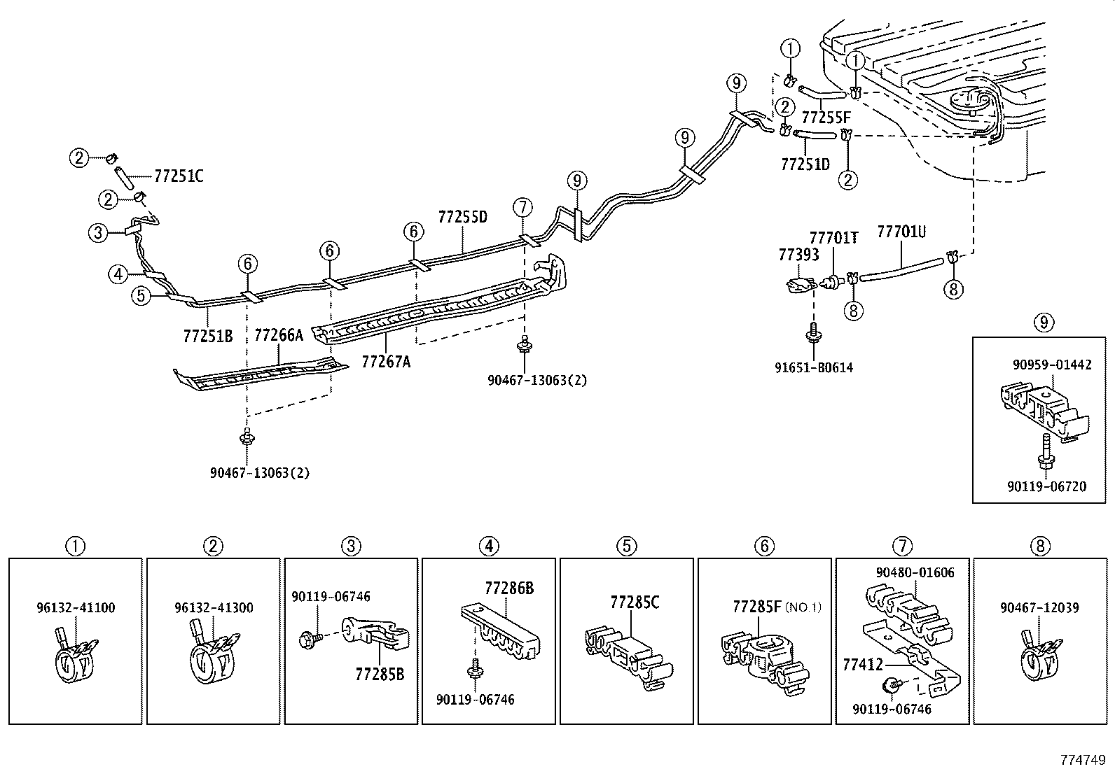 77201-21070 PIPE SUB-ASSY, FUEL TANK INLET product image