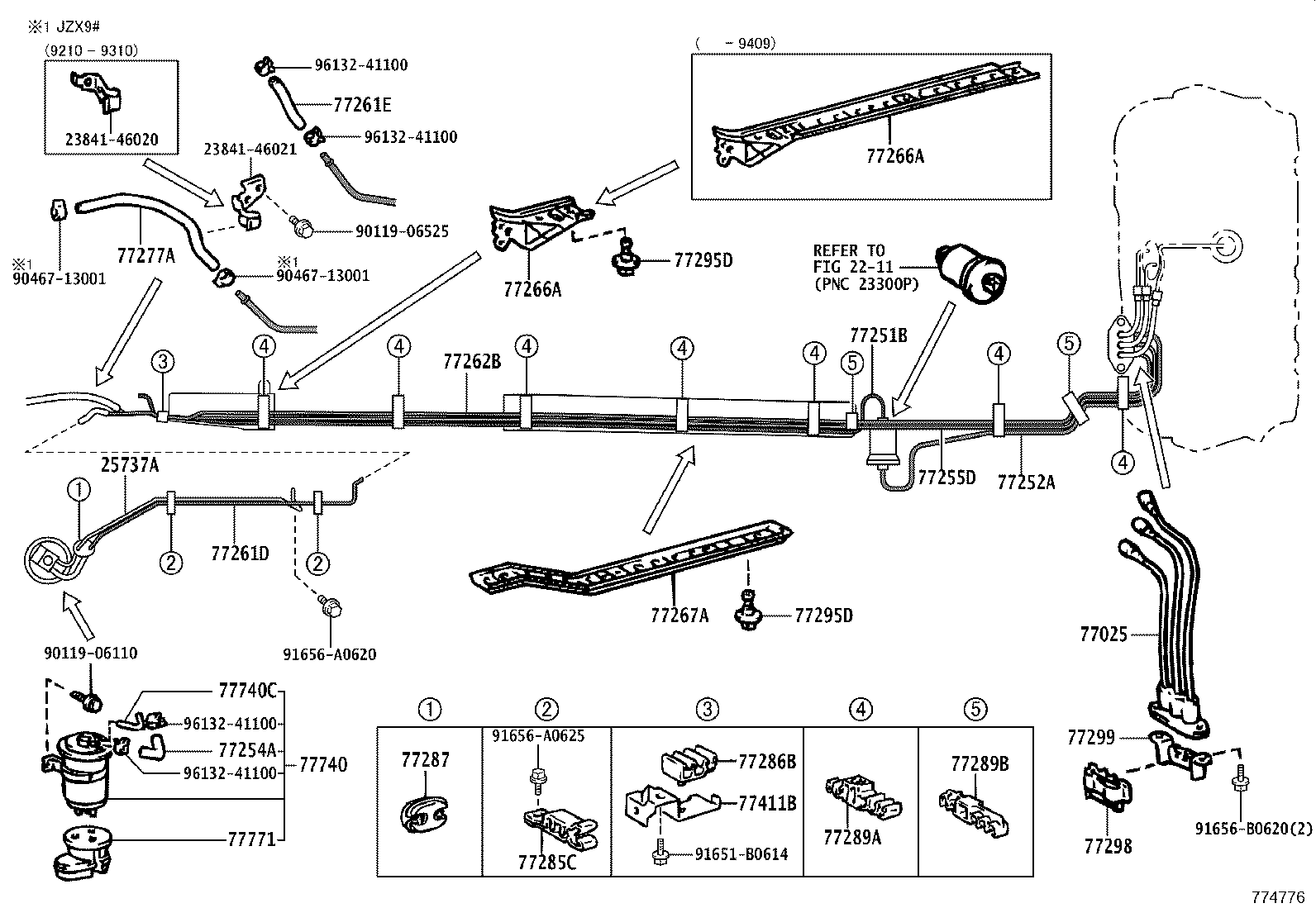 77259-22090 HOSE, FUEL, NO.1 (FOR EMISSION TUBE, NO.1) product image