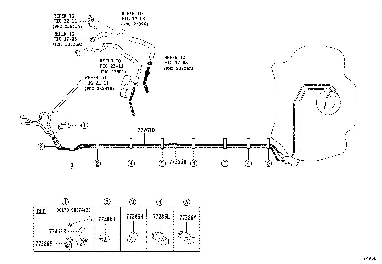 77404-12100 HOSE SUB-ASSY,FUEL TANK VENT product image
