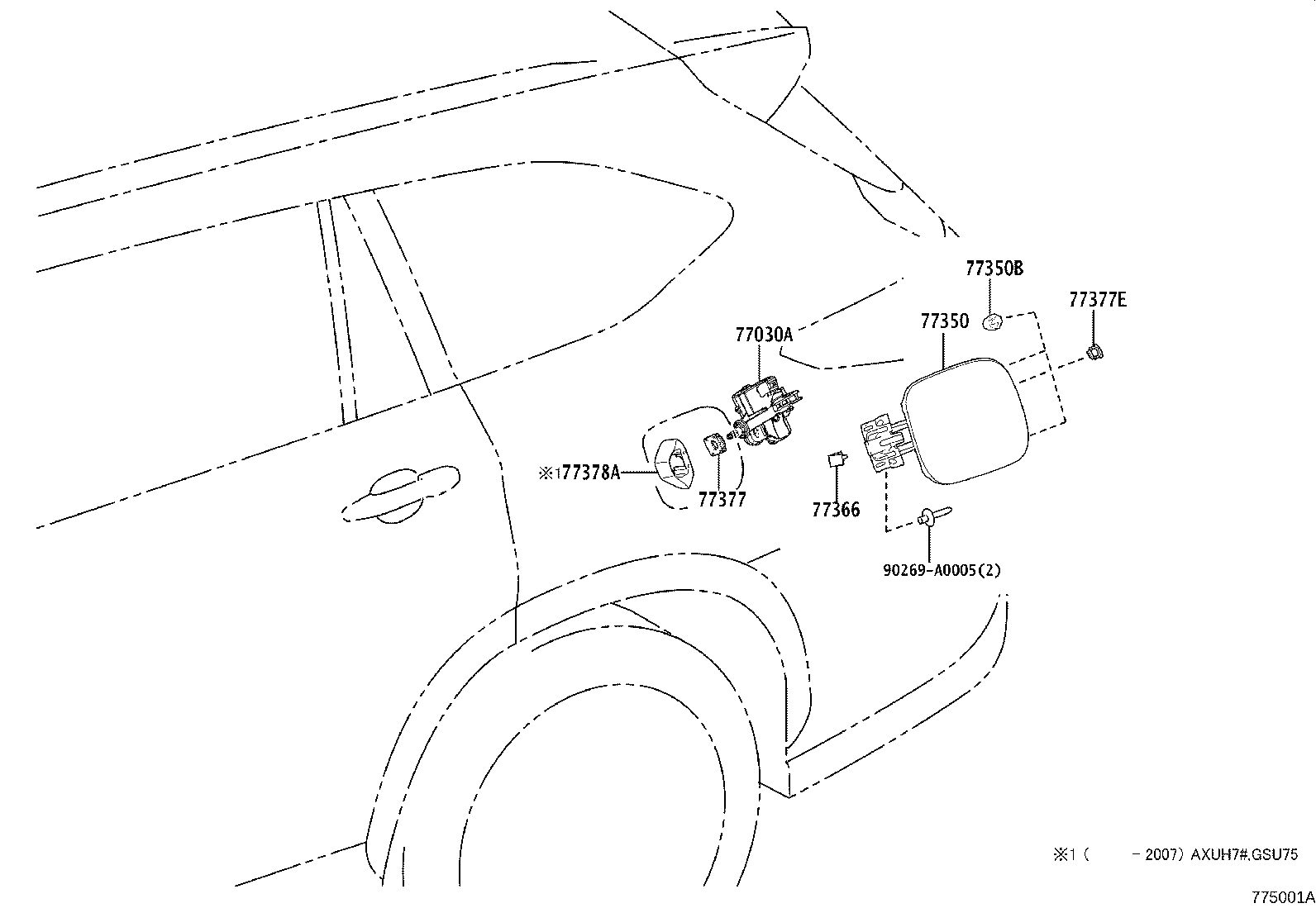 77285-0R040 CLAMP, FUEL TUBE, NO.3 product image