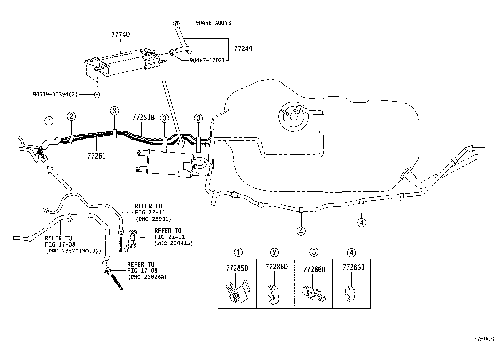 77285-0R040 CLAMP, FUEL TUBE, NO.3 product image