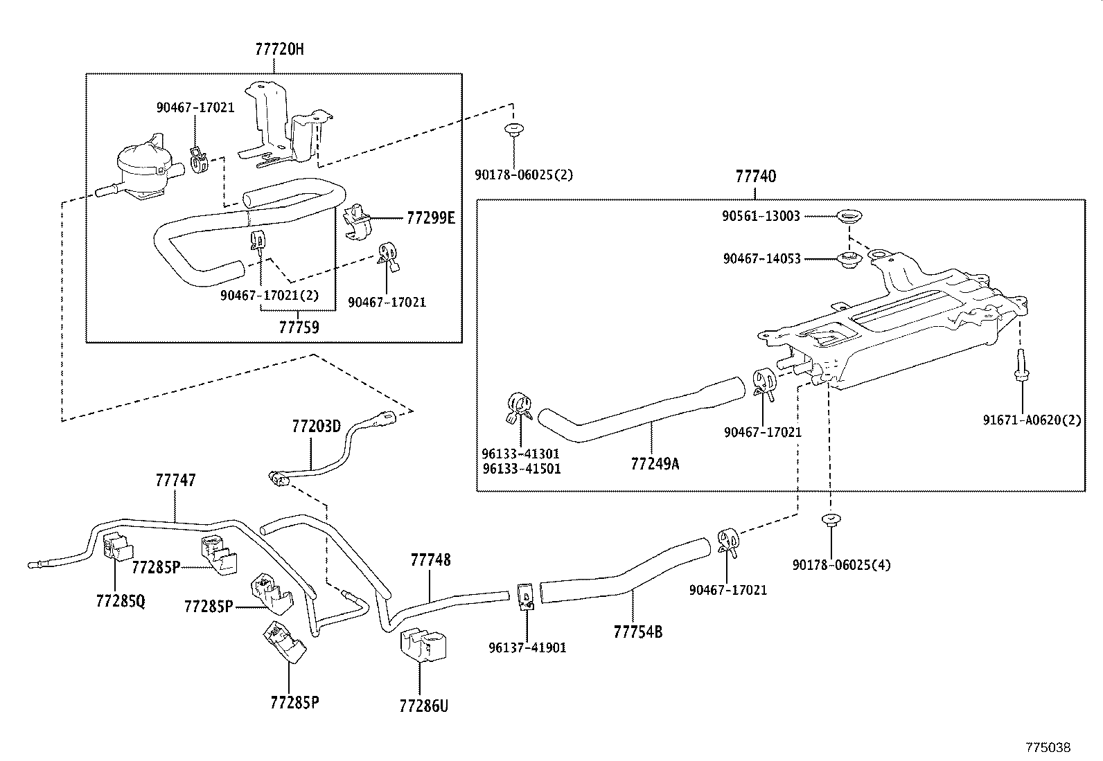 77286-50070 CLAMP, FUEL TUBE, NO.4 product image