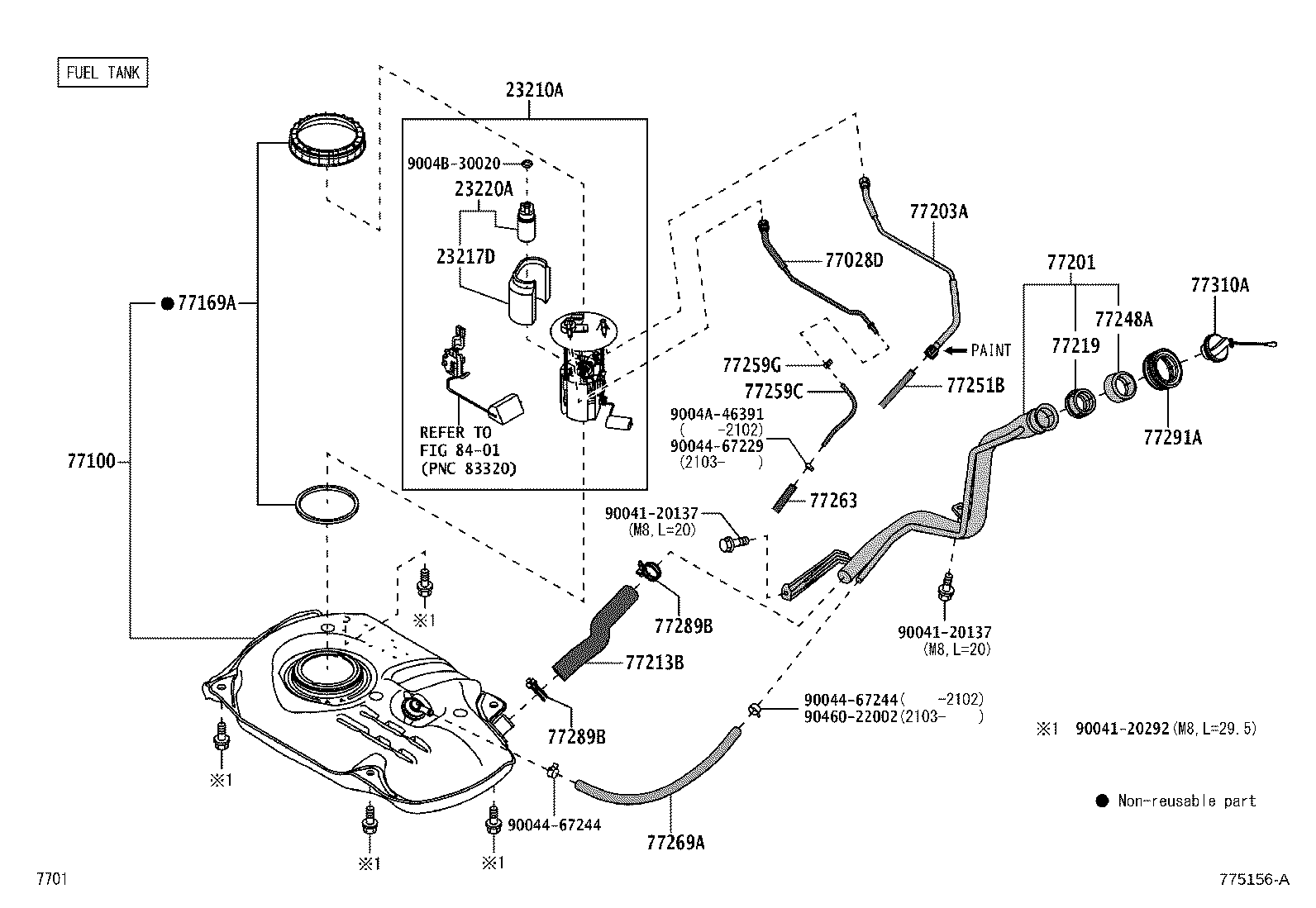 77028-BZ010 TUBE SUB-ASSY, FUEL EMISSION, REAR product image