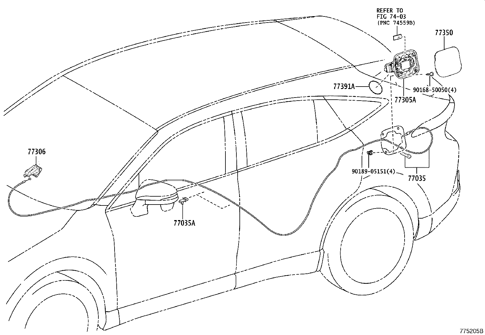 77210-48640 PIPE ASSY, FUEL TANK FILLER product image